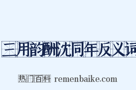 三用韵酬沈同年反义词是什么意思的图片